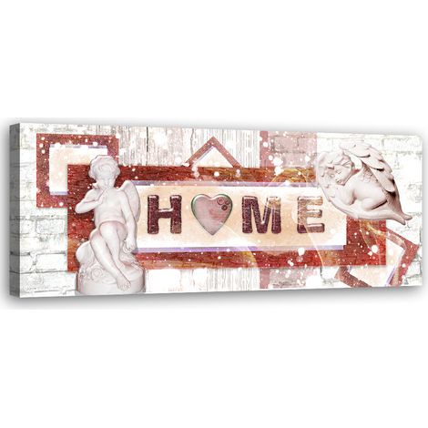 Tableau sur toile Inscription maison rouge 90x30 (1/5)