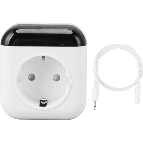 Thermostat intelligent à brancher, prise UE 2,4 GHz WiFi 220 V avec télécommande, blanc, pour pièce intérieure