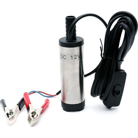 Pompe de transfert Diesel 12V DC - Pompe immergée compacte pour liquides non inflammables avec filtre inox et débit de 12 litres/min (1/4)