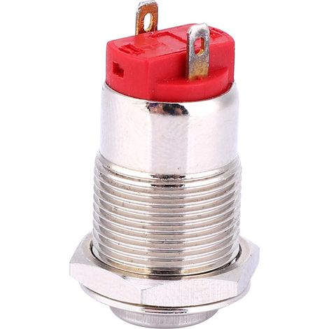 2 pièces interrupteur à bouton-poussoir métallique 2 broches à verrouillage étanche fournitures électroniques 12 mm tête saillante (1/5)