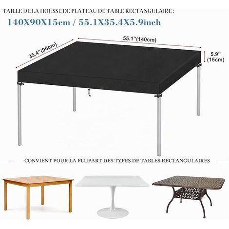 Garden Table Cover, Tarpaulin, Garden Furniture Cover, Outdoor Garden Table Cover, Oxford Fabric, 140 x 90 x 15 cm (1/2)