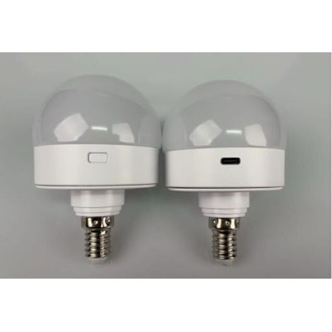 Wiederaufladbare Glühbirne, E14-Batteriebetriebene Glühbirnen mit abnehmbarem Magnetsockel, Fernbedienung und Timer für kabellose Lampen, Tischlampen und Nachttischlampen, 2er-Pack (1/5)