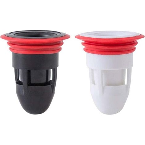 (2 pieces, one of each in black and white) Kitchen/Bathroom Shower Floor Drain, Central Sewer Backflow Odor Stopper