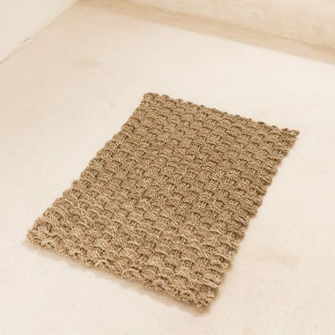 Tapis en Jonc de Mer Paillasson Rectangulaire Tissé à la Main Fibres Naturelles 72x45 cm - PANGIVO (1/5)