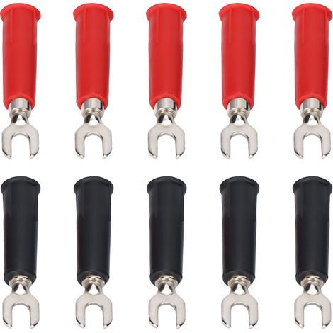 10 Pièces Bornes à Fourche Isolées 4mm Type U/Y pour Connecteurs de Fils et Multimètres (1/5)