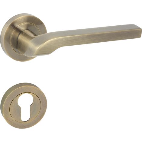 DOMINO Poignée de porte NEMO R M3 PZ Poignée avec plaque PZ pour cylindre profilé Bronze (1/5)