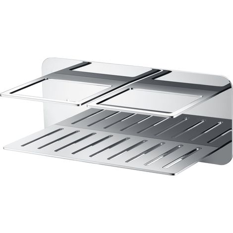 Porte-savon frontal carré  Modèle IMAN  Finition grise en chrome [IMEX®] (1/3)
