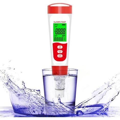 Testeur d'hydrogène pour bouteille d'eau, stylo testeur de niveau numérique 3 en 1 H2/ORP/Temp pour la consommation quotidienne (1/4)