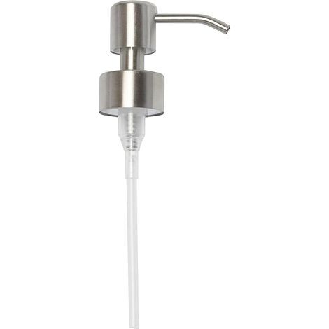 Ersatzpumpe – Edelstahl – 28-mm-Gewinde – Gebürstete, fingerabdruckabweisende Oberfläche für Flüssigseifenspender, Bad, Küche, Silber, 22 cm (1/5)