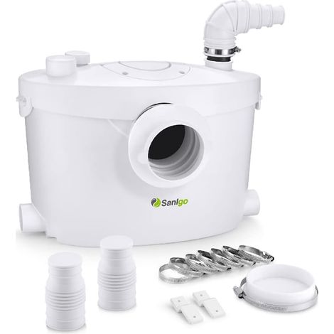 SANI400+ Broyeur sanitaire broyeur silencieux de toilettes avec filtre à charbon et panneau de service amovible 400W (1/5)