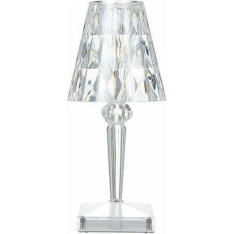 Diamond Crystal Table Lamp, Bedside Night Light for Bedroom Atmosphere, Adjustable Temperature/Brightness, No Battery Required, USB Charging - No battery, USB type