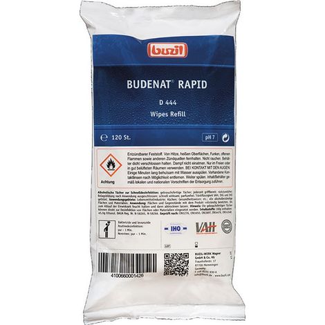 Salviette disinfettanti BUDENAT® Rapid Wipes D 444 120 salviette, confezione di ricarica BUZIL