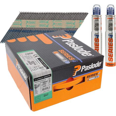 Paslode 3.1 x 90mm IM360 Smooth Nails Bright Finish Box of 2200 + 2 Fuel Cells PAS141076 (1/3)