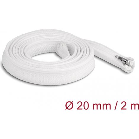 Delock Manga trenzada con cierre de cremallera resistente al calor 2 m x 20 mm blanco