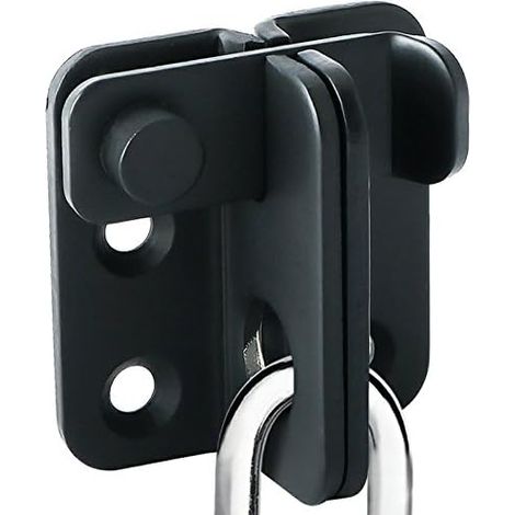 Verrou de sécurité coulissant en acier inoxydable noir mat pour porte de grange, armoire, cage pour animaux, jardin, salle de bain, garage ou jardinière. (1/5)
