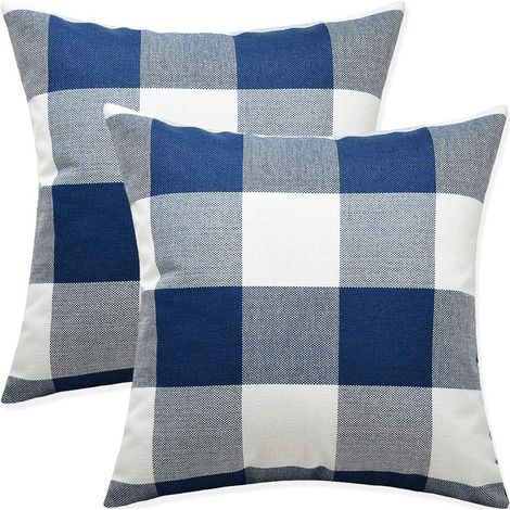 Housse De Coussin Carrée - 45 x 45 cm - Tissu Coton Lin - Fermeture Éclair Cachée - Déco Intérieure Extérieure - 1 Pièce (1/5)