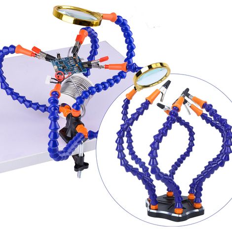 Station de soudage, loupe 3x, machine à souder, support de fer à souder, outils et fournitures (1/5)