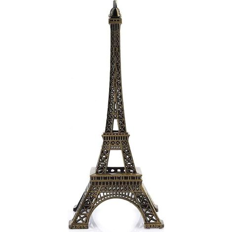 Tour Eiffel en Bronze, Figurine Décoration Paris, Réplique Landmark, Statue Modèle, Ornement de Table, 25cm (1/5)