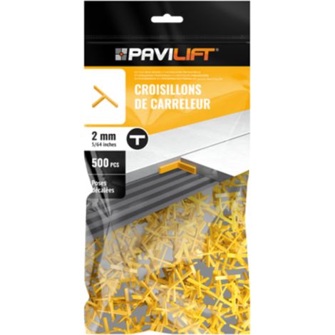Croisillons de carreleur en T - Epaisseur: 2 mm - jaune - sachet 500 pièces (1/3)