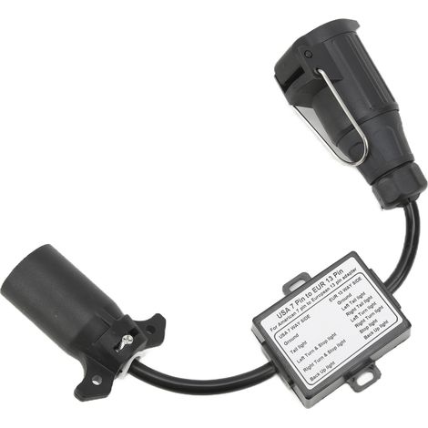 Connecteur de Voiture 7 Broches Américain vers Européen 13 Pins pour Remorque et Camion (1/5)
