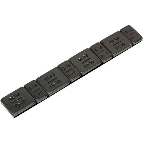 Sealey Wheel Weight 5 &10g Adhesive Zinc Plated Steel Black Strip 50pk WWSA510B (1/2)