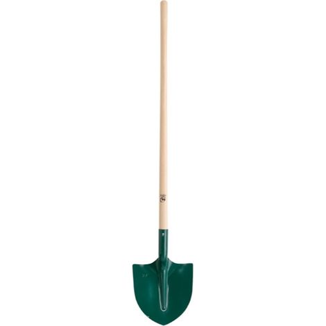 Leborgne – Pelle ronde en acier trempé 27 cm – Manche bois 110 cm – Pour sols durs et gravier – Résistance à l'usure (1/3)