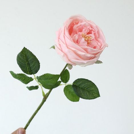 Peonías artificiales, Flores artificiales, Flores falsas, Flores para decoración de sala de estar, Peonía artificial de 45 cm, Tela, Rosa (1/5)