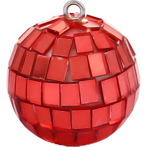 Boule Miroir - Décoration Arbre De Noël - Ornement Accrochage Facile - 3 cm - Rouge - 1 Pièce (1/5)
