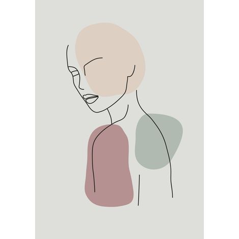 Papier peint panoramique - Femme Boho - 130 cm x 184 cm (1/2)