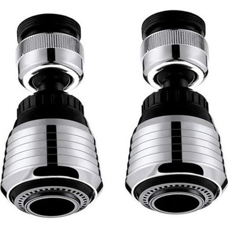 Grifo aireador con cabezal giratorio de 360 grados, boquilla pulverizadora ahorradora de agua, grifo de chorro para fregadero de cocina (2 unidades) (1/5)