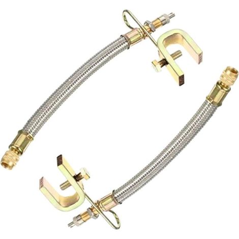 2 Pièces Extension Valve De Pneu, Rallonge De Valve pour Pneu Double, Rallonge Valve De Pneu Tressée Flexible en Acier Inoxydable, pour La Plupart des Voitures, Camions, Bus, Pneus Roue(180mm)