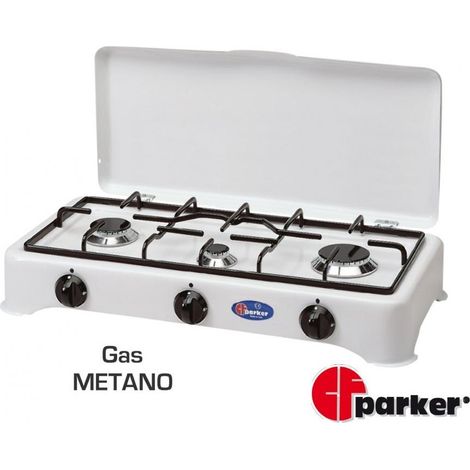 FORNELLO PARKER 3 FUOCHI PICCOLO 27 GRIGLIA PIATTINA A GAS METANO
