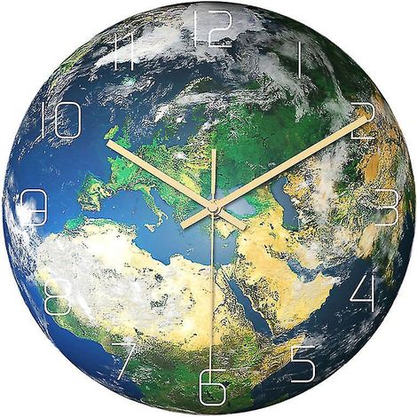 Horloge murale en acrylique, motif Europe, chiffres arabes, phosphorescente, sans pile, taille M. (1/3)