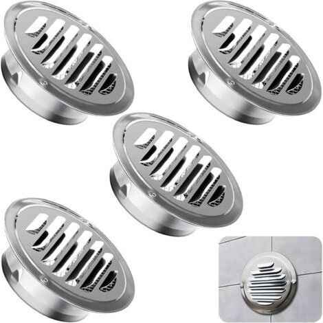 4 Pièces Grille Aeration Ronde, Grille Ventilation 100mm en Acier Inoxydable, Grille de Ventilation Ronde avec Filet Anti-Insectes, Pour Cuisine, Salle de Bain, Garage (1/4)
