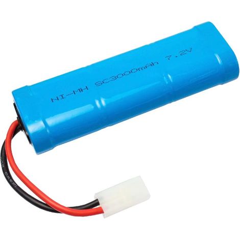 Vhbw – Batterie NiMH 3000mAh 7,2V pour modélisme RC – Compatible voitures, hélicoptères, avions, bateaux – Connecteur Tamiya