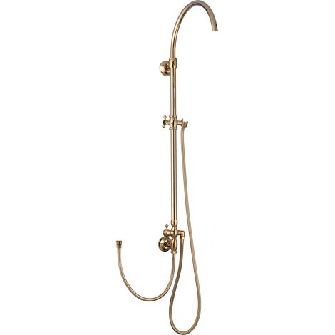 PaulGurkes Aufputz Dusche Set Gold Duschsystem Regendusche (1/3)