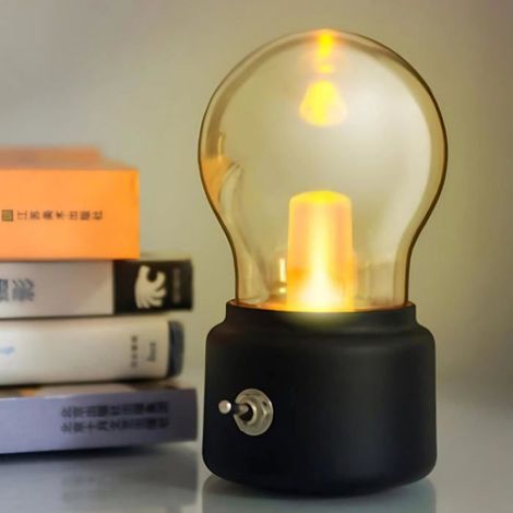 Veilleuse - LED Rechargeable - Design Rétro Industriel - Pour Chambre Bureau Salon - 1 Pièce (1/5)