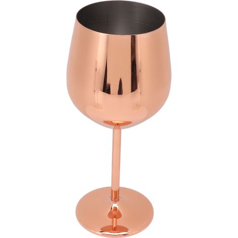 Verre à vin en acier inoxydable, élégant et raffiné, idéal pour les dîners et les réceptions, couleur or rose. (1/5)