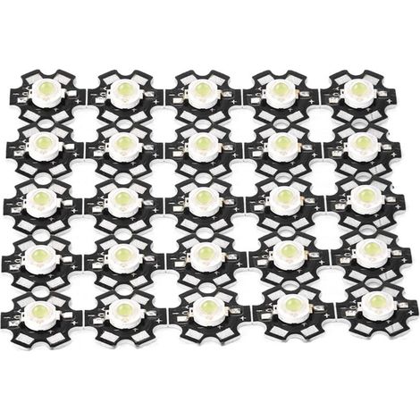 Jeffergarden Source de lumière à puce intégrée haute luminosité, ampoule de projecteur à perles LED blanche 10000-15000K, 25 pièces (1/4)