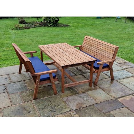 Valley 6 Seat Set 2X3B Table - Timber - L220 x W180 x H95 cm - Garden Furniture - Minimal Assembly Required (1/3)