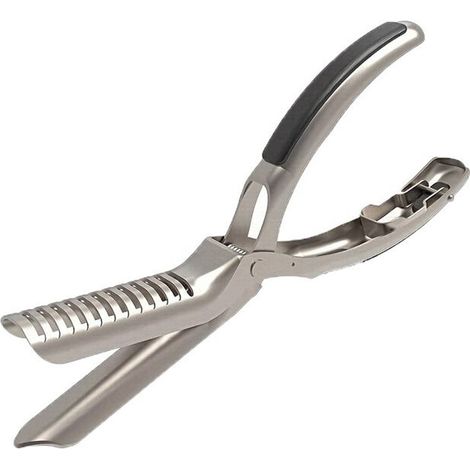 Pelapatate per costine da barbecue in acciaio inox con manico curvo
