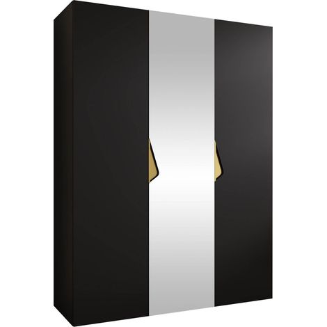 Armoire Hartford 624, Noir, 202x150x52cm, Portes d'armoire: Avec des charnières, Nombre d'étagères: 0 (1/5)
