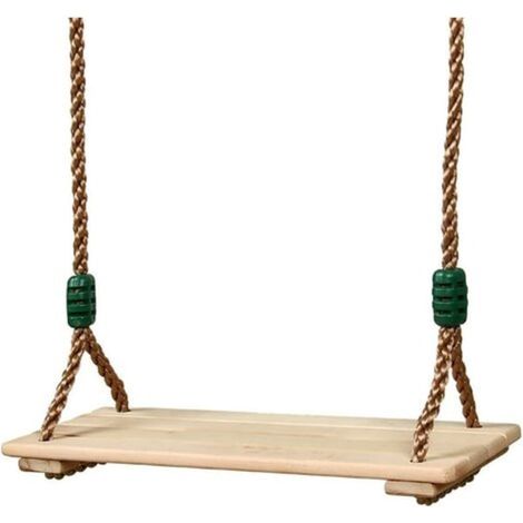 Balancelle suspendue adulte enfant, bois traité anti-corrosion poli 4 planches, hamac extérieur intérieur, siège balançoire robuste (1/5)