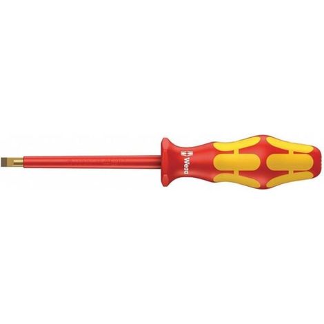 Tournevis isolé pour Vis à fente, 0.8 x 4.0 x 100 mm, Rouge
