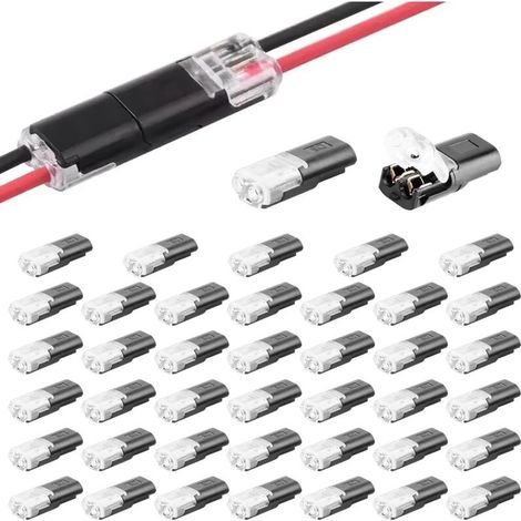 40 pièces Connecteurs de câble automobile étanches 2 pôles, connecteur 12V 2 broches pour câbles 18-22 AWG, connecteur de câble à sertir rapide, connexions étanches, rapide pour véhicules, camions (1/5)