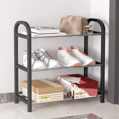 Petit Meuble à Chaussures, étagère à Chaussures à 3 Niveaux, Mini étagère à Chaussures, Organisateur d'étagère à Chaussures étroite pour entrée de Placard et Couloir 42 x 19 x 43 cm (1/5)