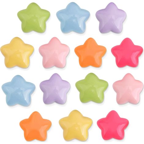 14pcs Aimants Étoiles pour Réfrigérateur, Petits Aimants Étoiles 3D Colorés pour Casier Tableau Blanc Réfrigérateur École Bureau (1/5)