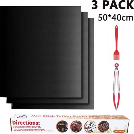 Tapis De Grill - 50 x 40 cm - Non Adhérent Réutilisable - Pour Grill Charbon Électrique Et Gaz - Lot De 3 (1/5)