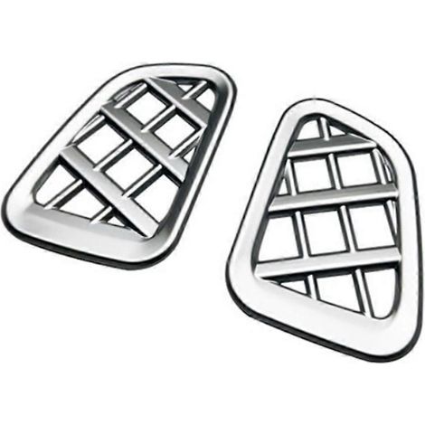 Autocollant de garniture de grille d'aération de climatisation de voiture argentée-- (1/5)