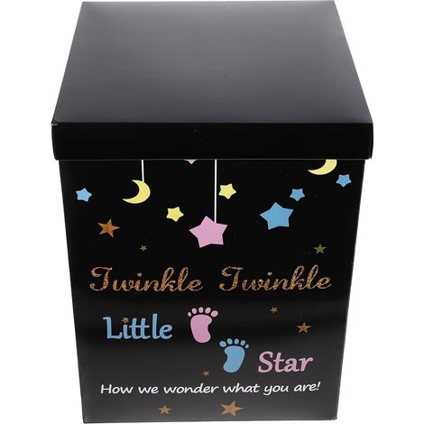 Boîte en Papier Noire 30X30X40 CM pour Révélation Boîte à Ballons pour Fête Bébé Présent Shower Garçon et Fille Décoration Anniversaire Mixte (1/5)